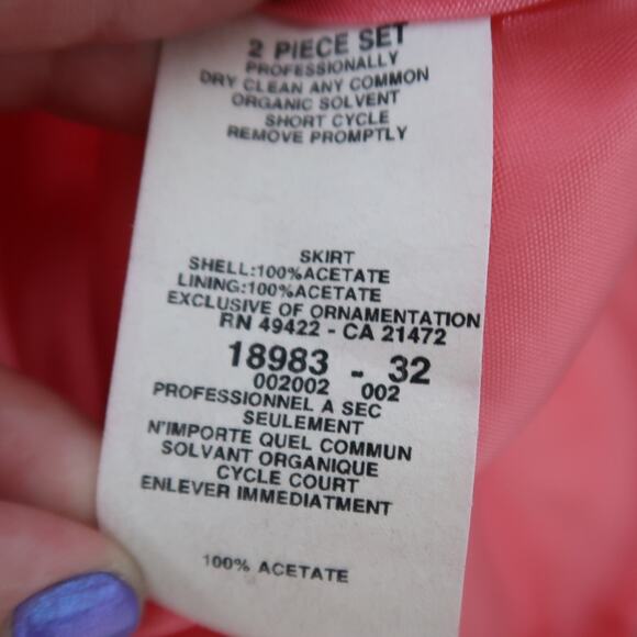 Vintage Y2K Scott McClintock Coral Pink-Orange Satin Maxi Skirt 6 - Picture 4 of 4